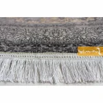 فرش بیضی ذغالی طرح شاهگل7