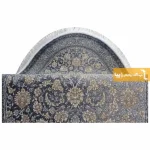 فرش بیضی ذغالی طرح شاهگل5