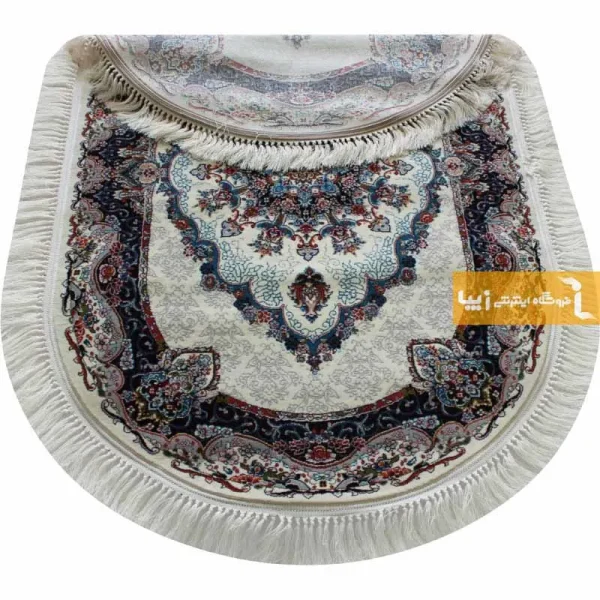فرش بیضی کرم طرح نیلا5
