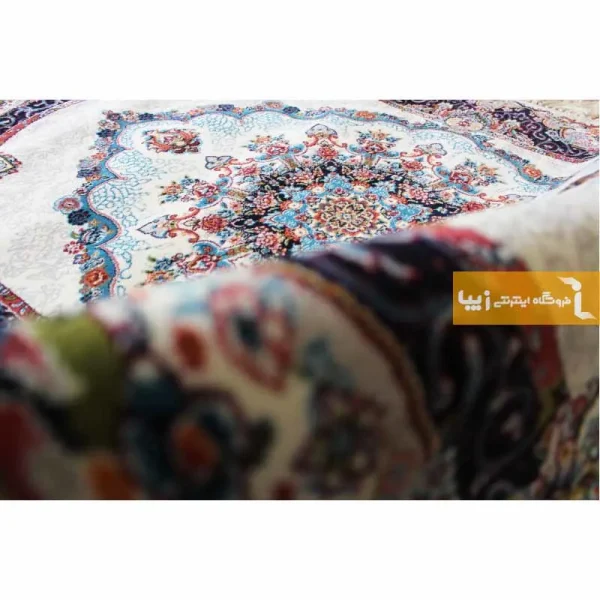 فرش بیضی کرم طرح نیلا11