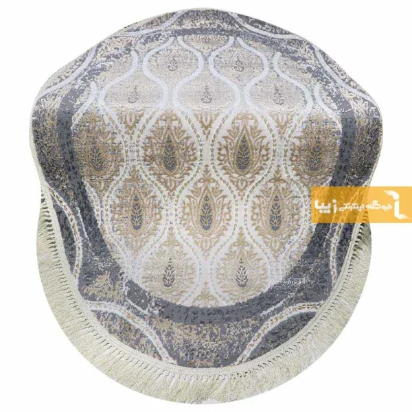 فرش بیضی کرم طرح گندم10