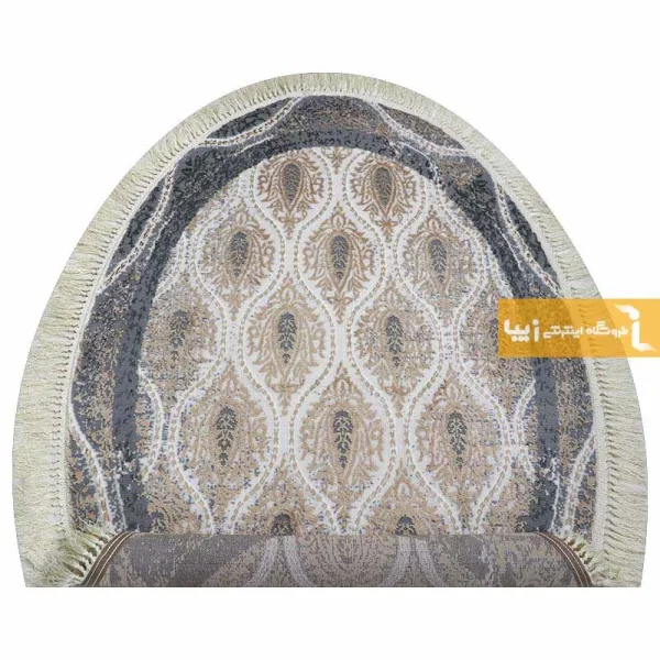 فرش بیضی کرم طرح گندم6