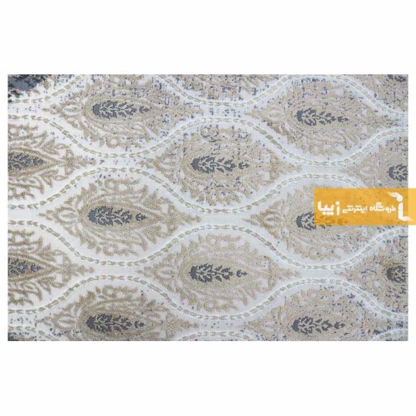 فرش بیضی کرم طرح گندم2