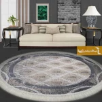 فرش بیضی کرم طرح گندم1