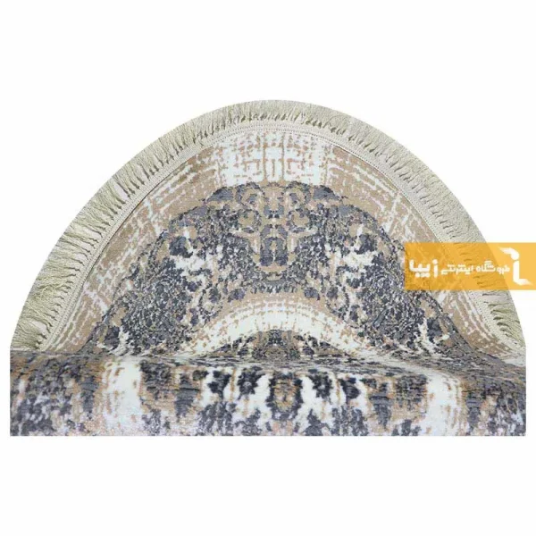 فرش بیضی کرم طرح گلشن7