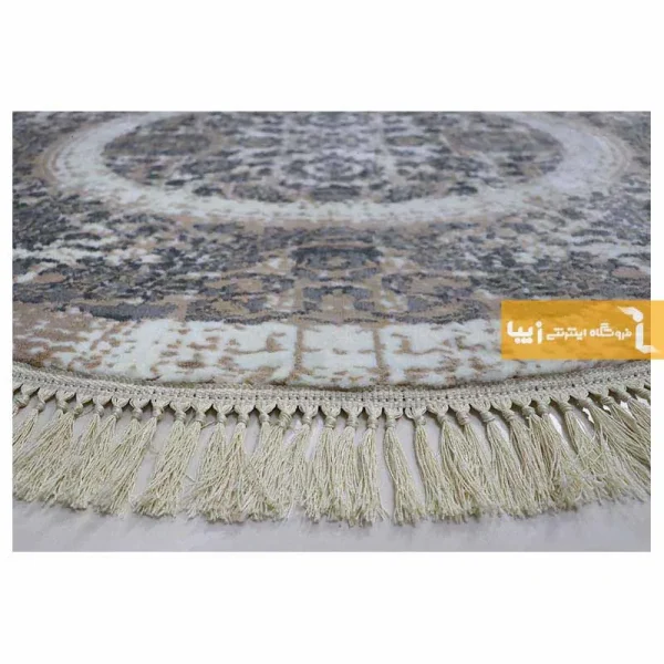 فرش بیضی کرم طرح گلشن10