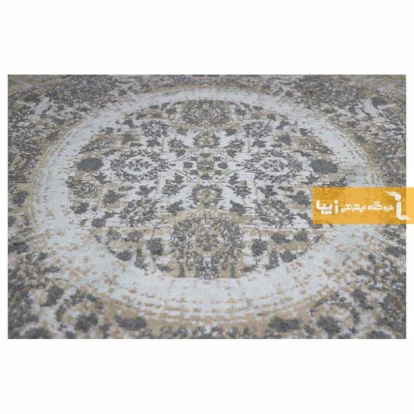 فرش بیضی کرم طرح گلشن8