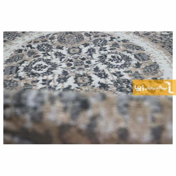 فرش بیضی کرم طرح گلشن5