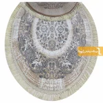 فرش بیضی کرم طرح گلشن4