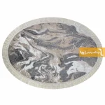 فرش بیضی کرم طرح کویر10