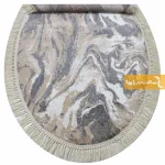 فرش بیضی کرم طرح کویر13