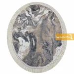 فرش بیضی کرم طرح کویر9