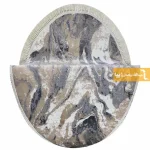 فرش بیضی کرم طرح کویر7