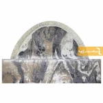 فرش بیضی کرم طرح کویر2