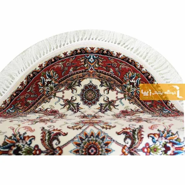 فرش بیضی کرم طرح صبا3