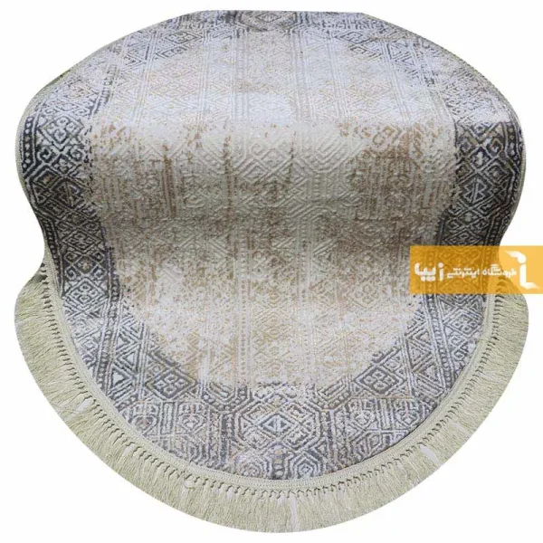 فرش بیضی کرم طرح سورن14