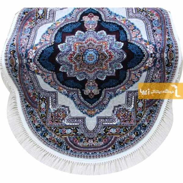 فرش بیضی فیلی طرح باغ معلق4