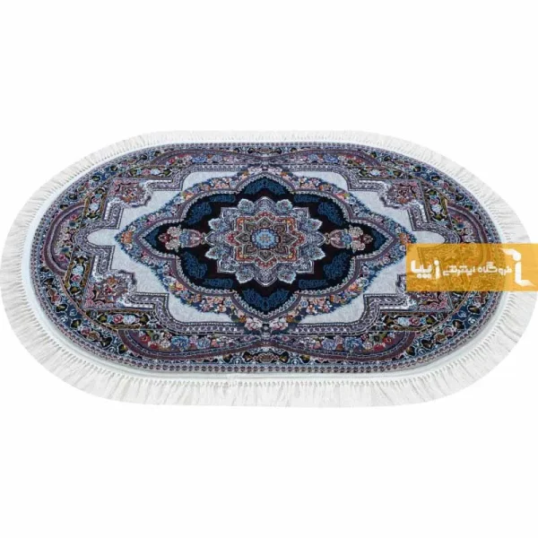 فرش بیضی فیلی طرح باغ معلق10