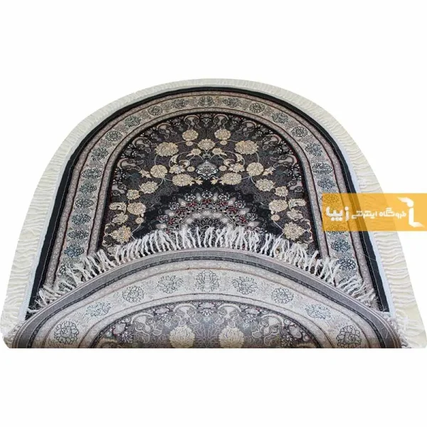 فرش بیضی دودی طرح اصفهان6