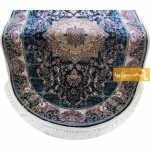 فرش بیضی سرمه ای طرح هیوا3