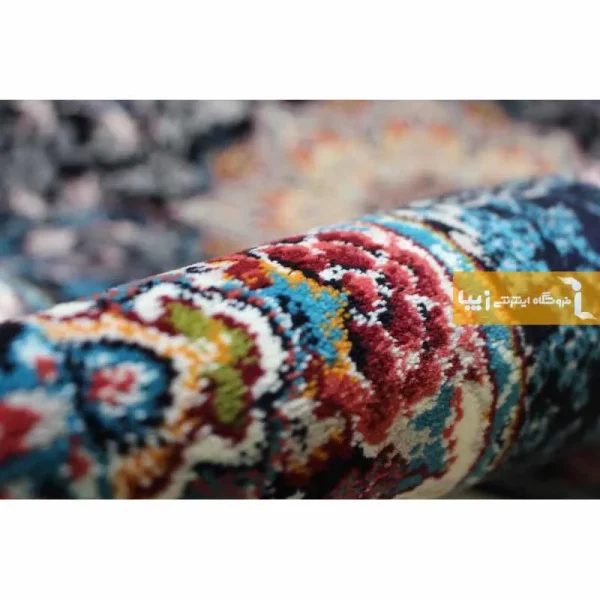 فرش بیضی سرمه ای طرح هیوا6