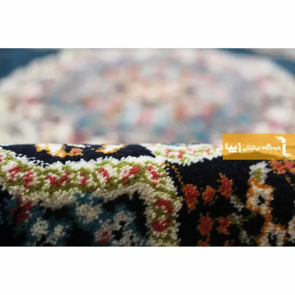 فرش بیضی سرمه ای طرح هالیدی7