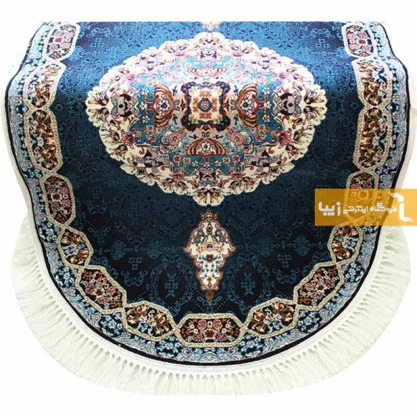 فرش بیضی سرمه ای طرح هالیدی6