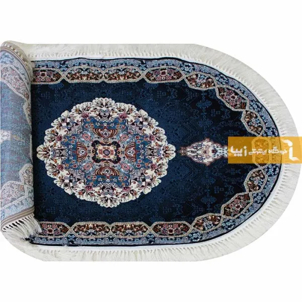 فرش بیضی سرمه ای طرح هالیدی5