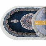 فرش بیضی سرمه ای طرح هالیدی4