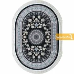 فرش بیضی سرمه ای طرح اصفهان4