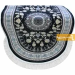 فرش بیضی سرمه ای طرح اصفهان3