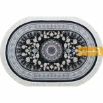 فرش بیضی سرمه ای طرح اصفهان2