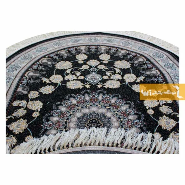 فرش بیضی سرمه ای طرح اصفهان10