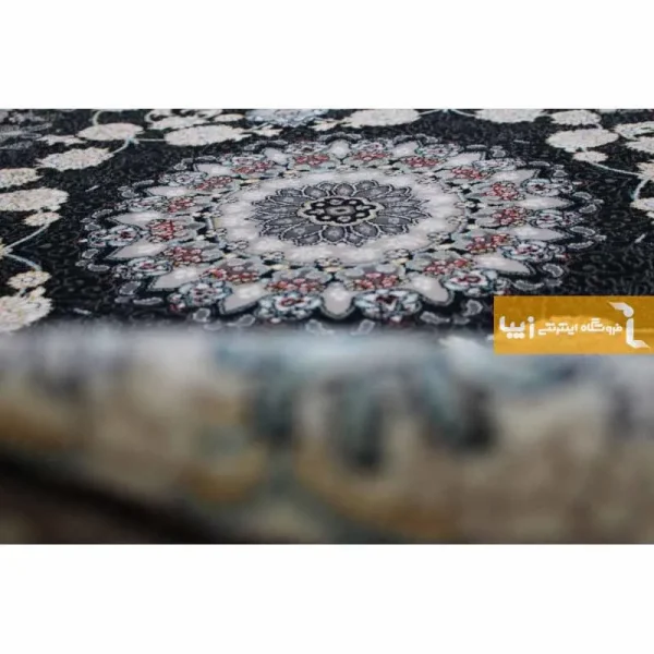 فرش بیضی سرمه ای طرح اصفهان8