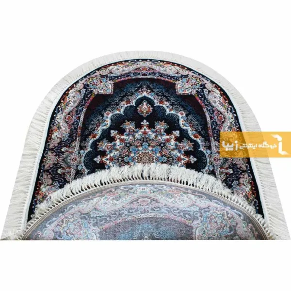 فرش بیضی سرمه ای طرح نیلا8