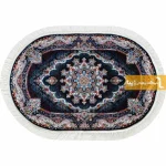 فرش بیضی سرمه ای طرح نیلا2