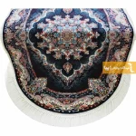 فرش بیضی سرمه ای طرح نیلا14