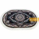 فرش بیضی سرمه ای طرح نیلا12