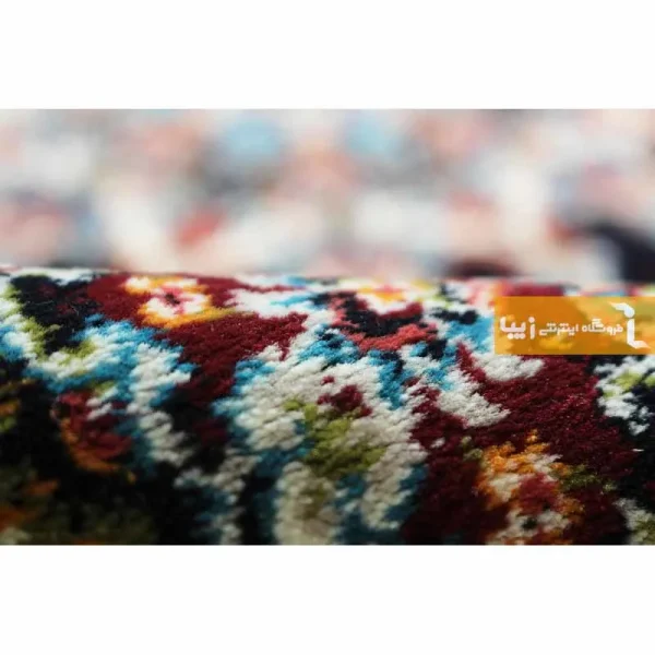 فرش بیضی سرمه ای طرح نیلا10