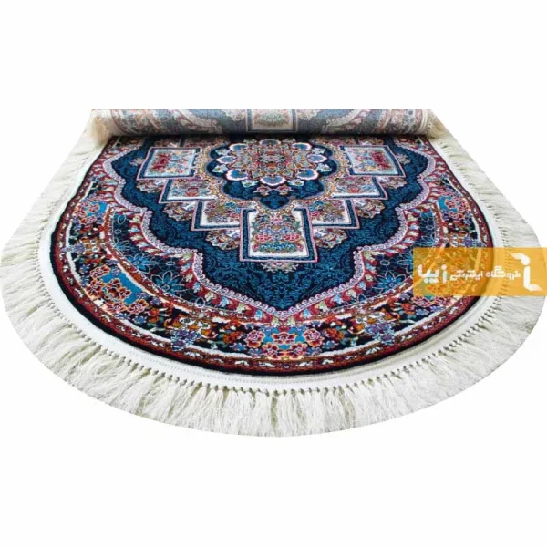 فرش بیضی سرمه ای طرح ناردون13