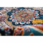 فرش بیضی سرمه ای طرح ناردون11
