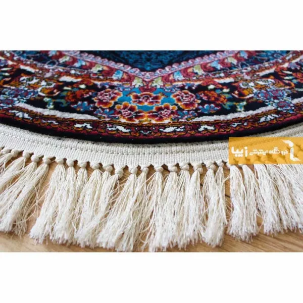 فرش بیضی سرمه ای طرح ناردون7