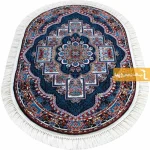 فرش بیضی سرمه ای طرح ناردون14