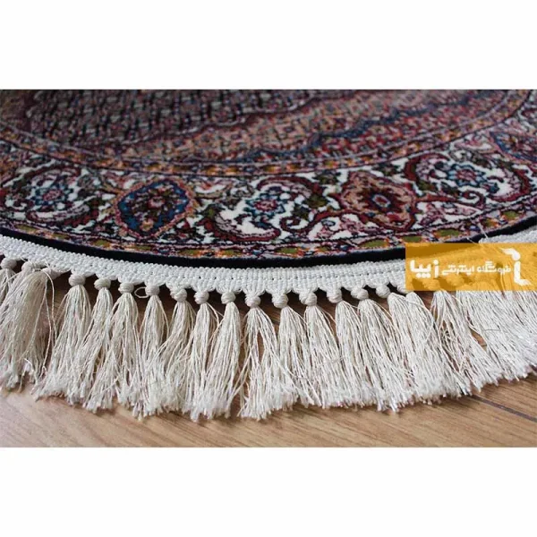 فرش بیضی سرمه ای طرح ریزماهی7