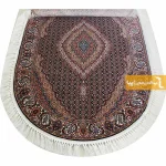 فرش بیضی سرمه ای طرح ریزماهی6