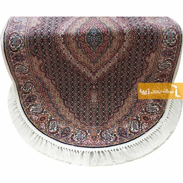 فرش بیضی سرمه ای طرح ریزماهی5