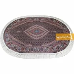 فرش بیضی سرمه ای طرح ریزماهی3