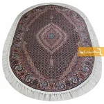 فرش بیضی سرمه ای طرح ریزماهی2