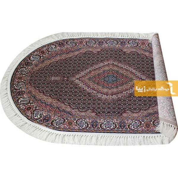 فرش بیضی سرمه ای طرح ریزماهی11