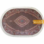 فرش بیضی سرمه ای طرح ریزماهی10